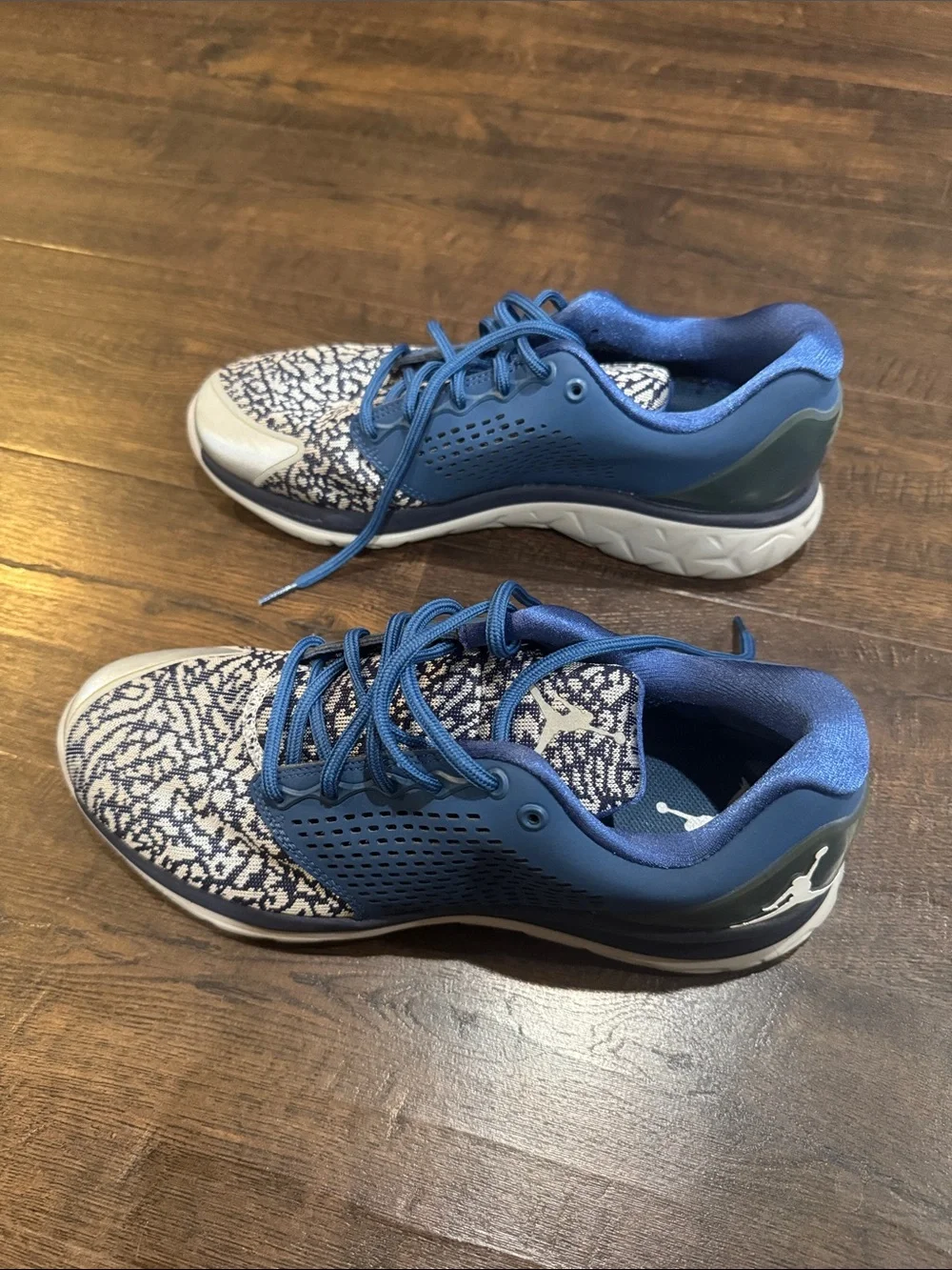 Jordan Men's Blue Knit Pattern Athletic Shoes